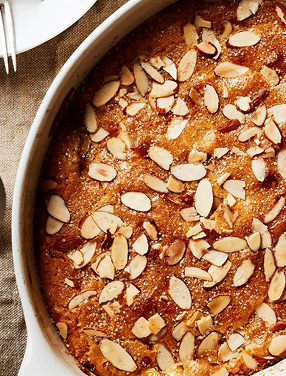 Peach Cobbler Mousse with Sweet Smoked Almonds